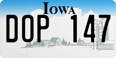 IA license plate DOP147