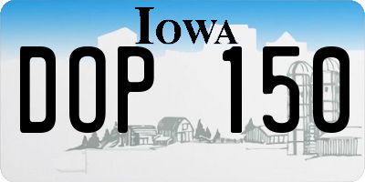 IA license plate DOP150