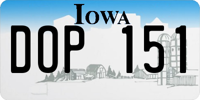 IA license plate DOP151