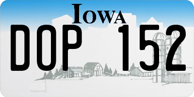 IA license plate DOP152