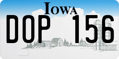 IA license plate DOP156