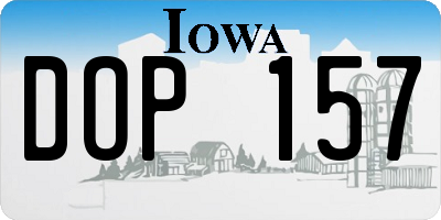 IA license plate DOP157