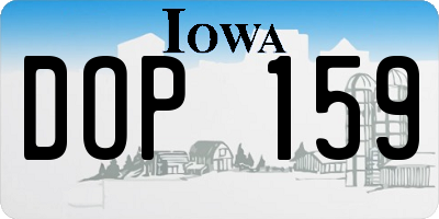 IA license plate DOP159