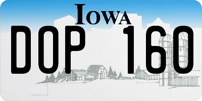 IA license plate DOP160