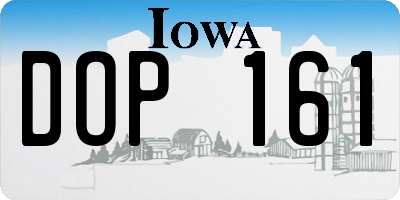 IA license plate DOP161
