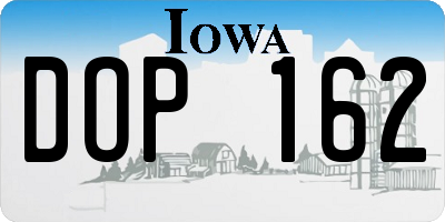IA license plate DOP162