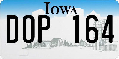 IA license plate DOP164