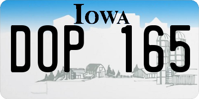 IA license plate DOP165