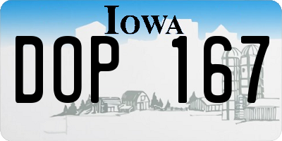 IA license plate DOP167