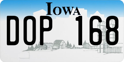 IA license plate DOP168