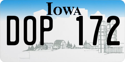 IA license plate DOP172