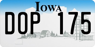 IA license plate DOP175