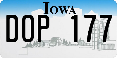 IA license plate DOP177