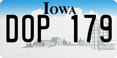 IA license plate DOP179