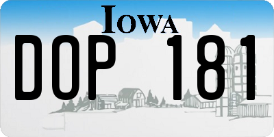 IA license plate DOP181