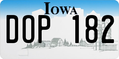 IA license plate DOP182