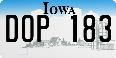 IA license plate DOP183