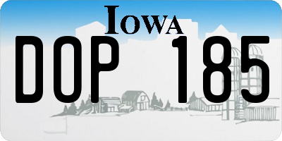 IA license plate DOP185