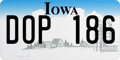 IA license plate DOP186