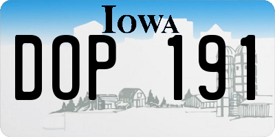 IA license plate DOP191