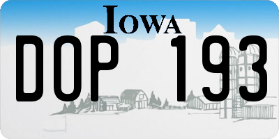 IA license plate DOP193