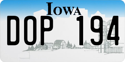 IA license plate DOP194