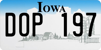 IA license plate DOP197