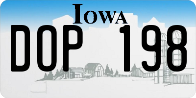 IA license plate DOP198