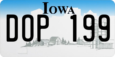 IA license plate DOP199