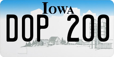 IA license plate DOP200