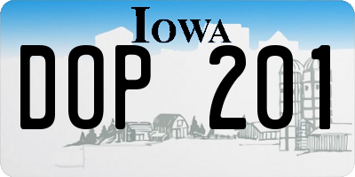IA license plate DOP201