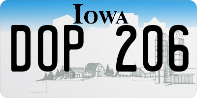 IA license plate DOP206