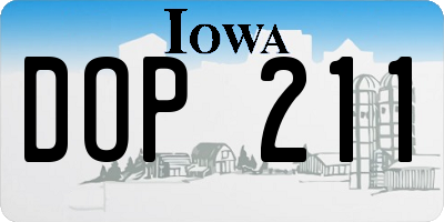 IA license plate DOP211