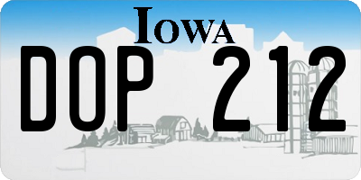 IA license plate DOP212