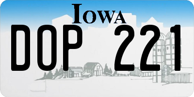 IA license plate DOP221