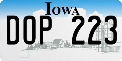 IA license plate DOP223