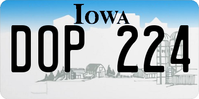 IA license plate DOP224