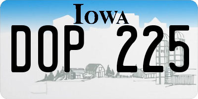 IA license plate DOP225
