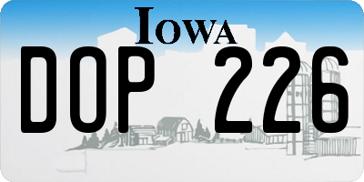 IA license plate DOP226