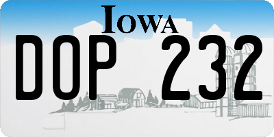 IA license plate DOP232