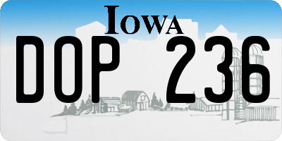 IA license plate DOP236