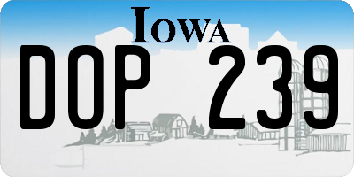 IA license plate DOP239