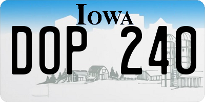 IA license plate DOP240