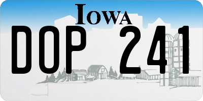 IA license plate DOP241