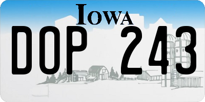 IA license plate DOP243