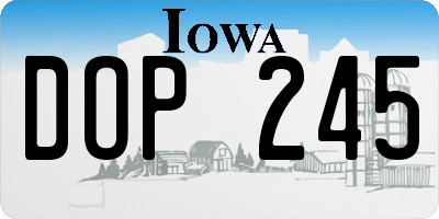 IA license plate DOP245