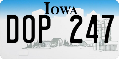 IA license plate DOP247