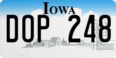 IA license plate DOP248