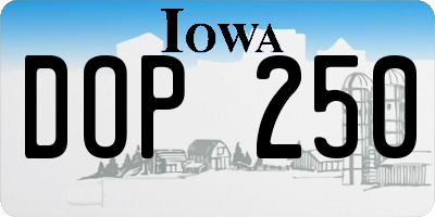 IA license plate DOP250