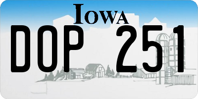 IA license plate DOP251